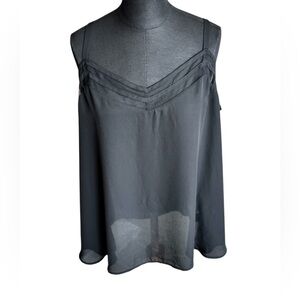 Torrid Black Chiffon V-Neck Strappy Cami Top Plus Size 1